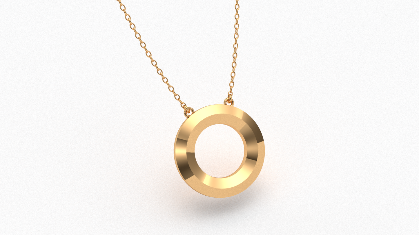 Knife Edge Initial Pendant in 18K Gold