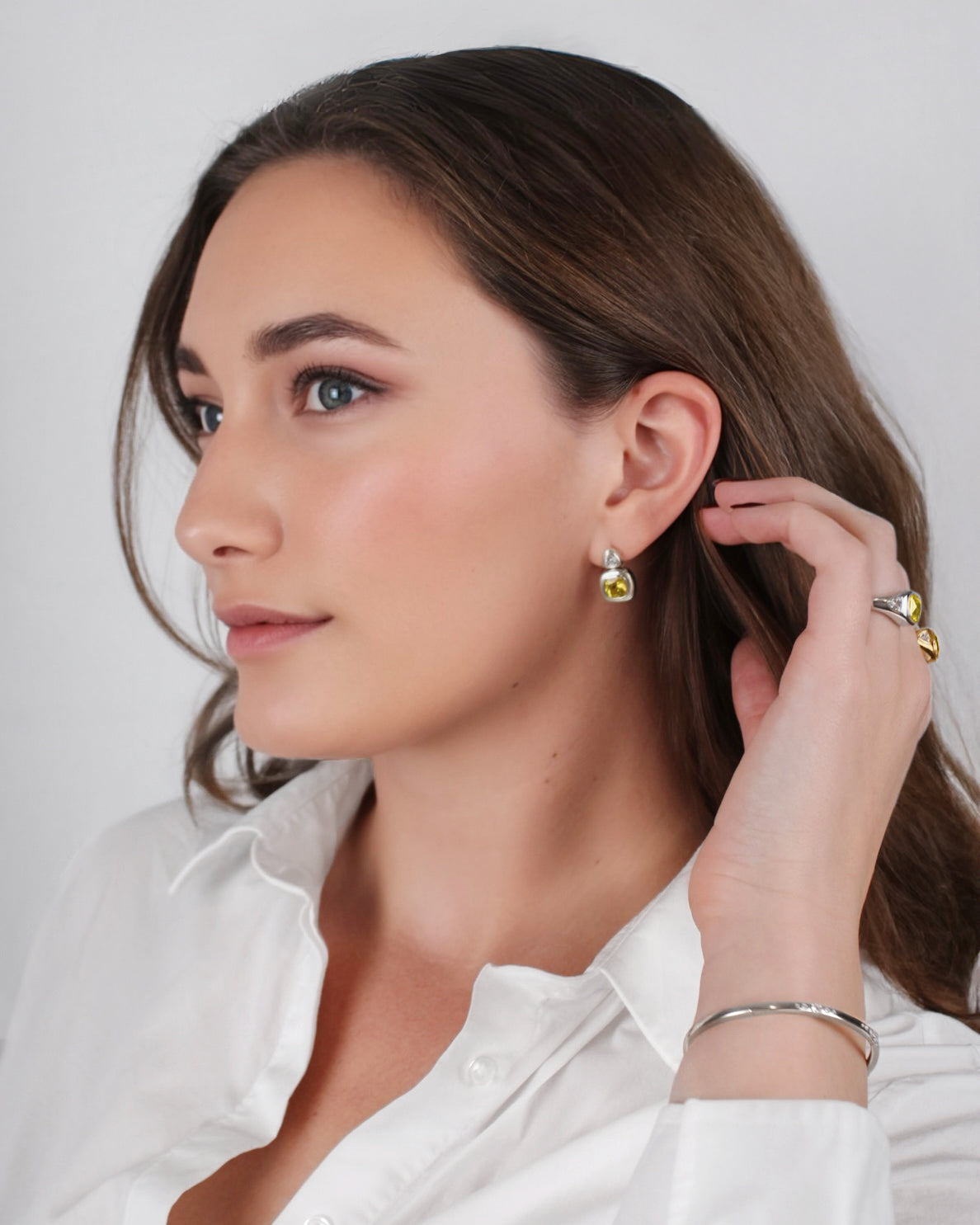 Puff Drop Earrings in Sterling Silver