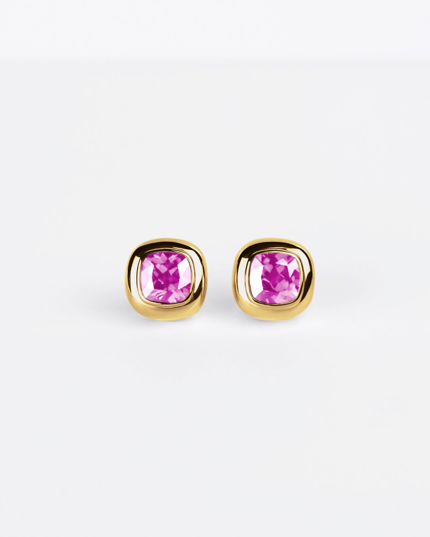 Large Puff Stud Earrings in 18K Gold