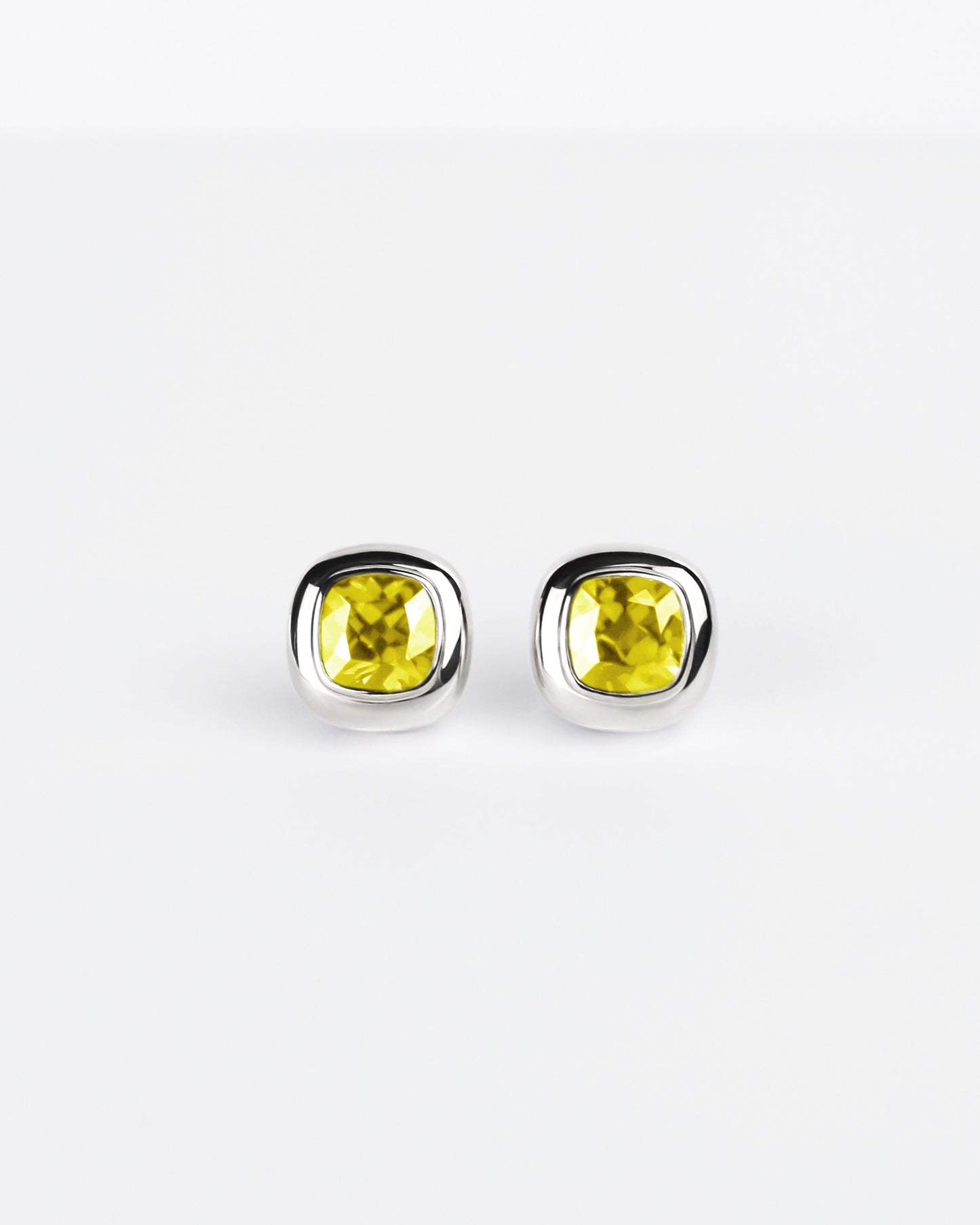 Large Puff Stud Earrings in Sterling Silver