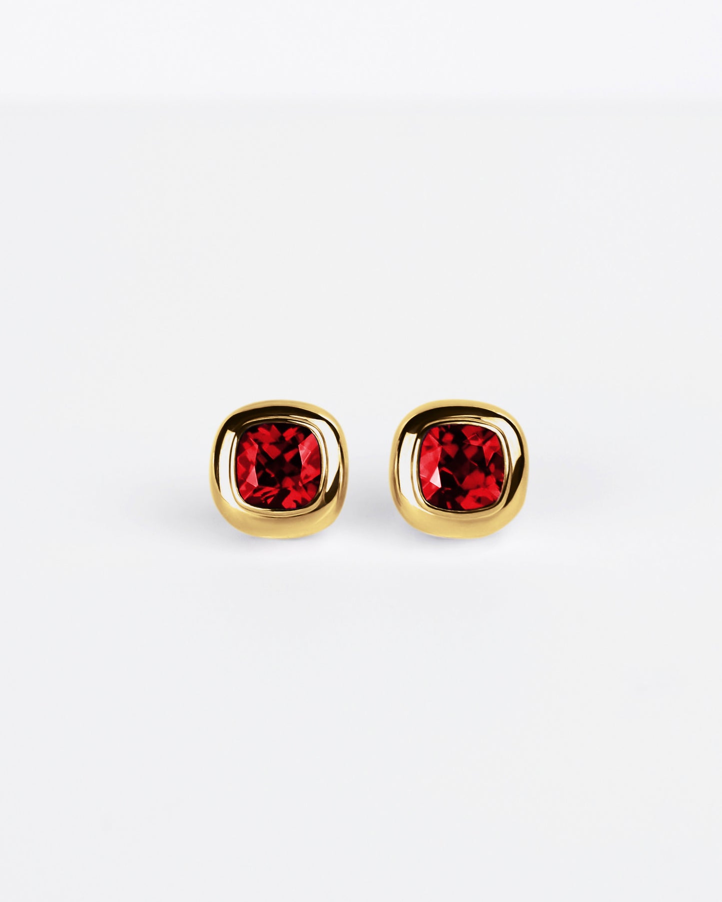 Large Puff Stud Earrings in 18K Gold