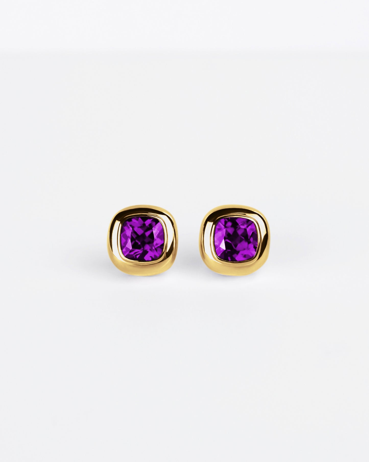 Large Puff Stud Earrings in 18K Gold