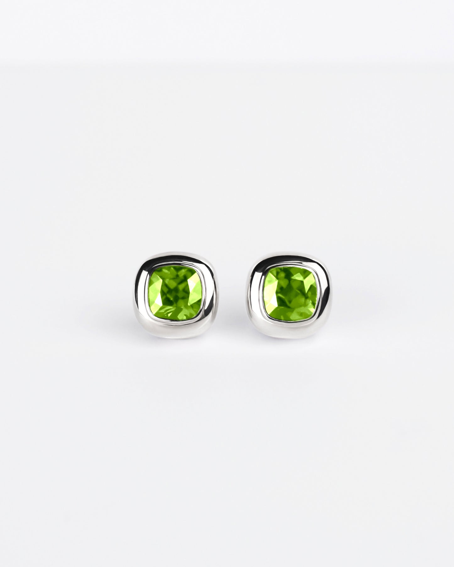 Large Puff Stud Earrings in Sterling Silver