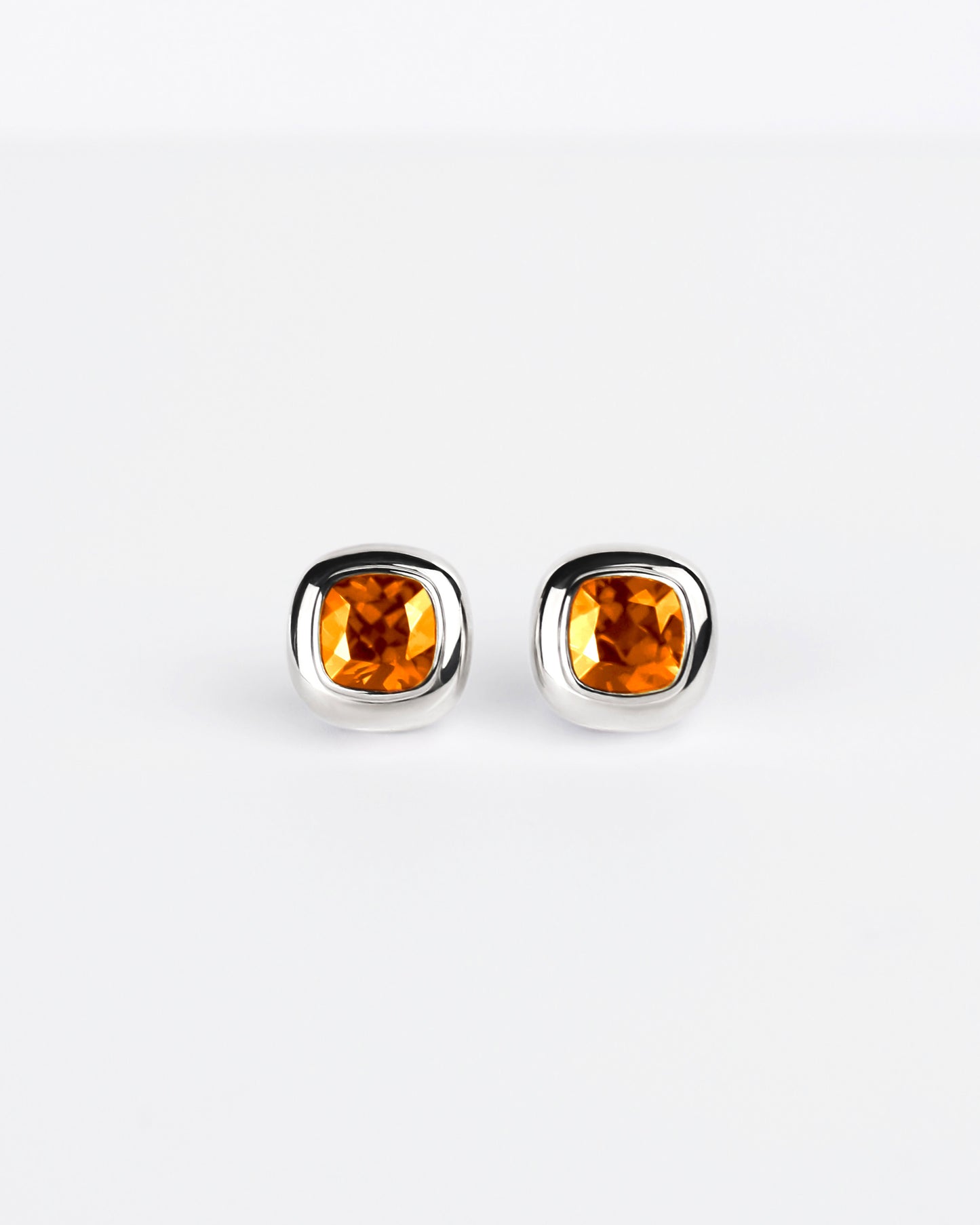 Large Puff Stud Earrings in Sterling Silver