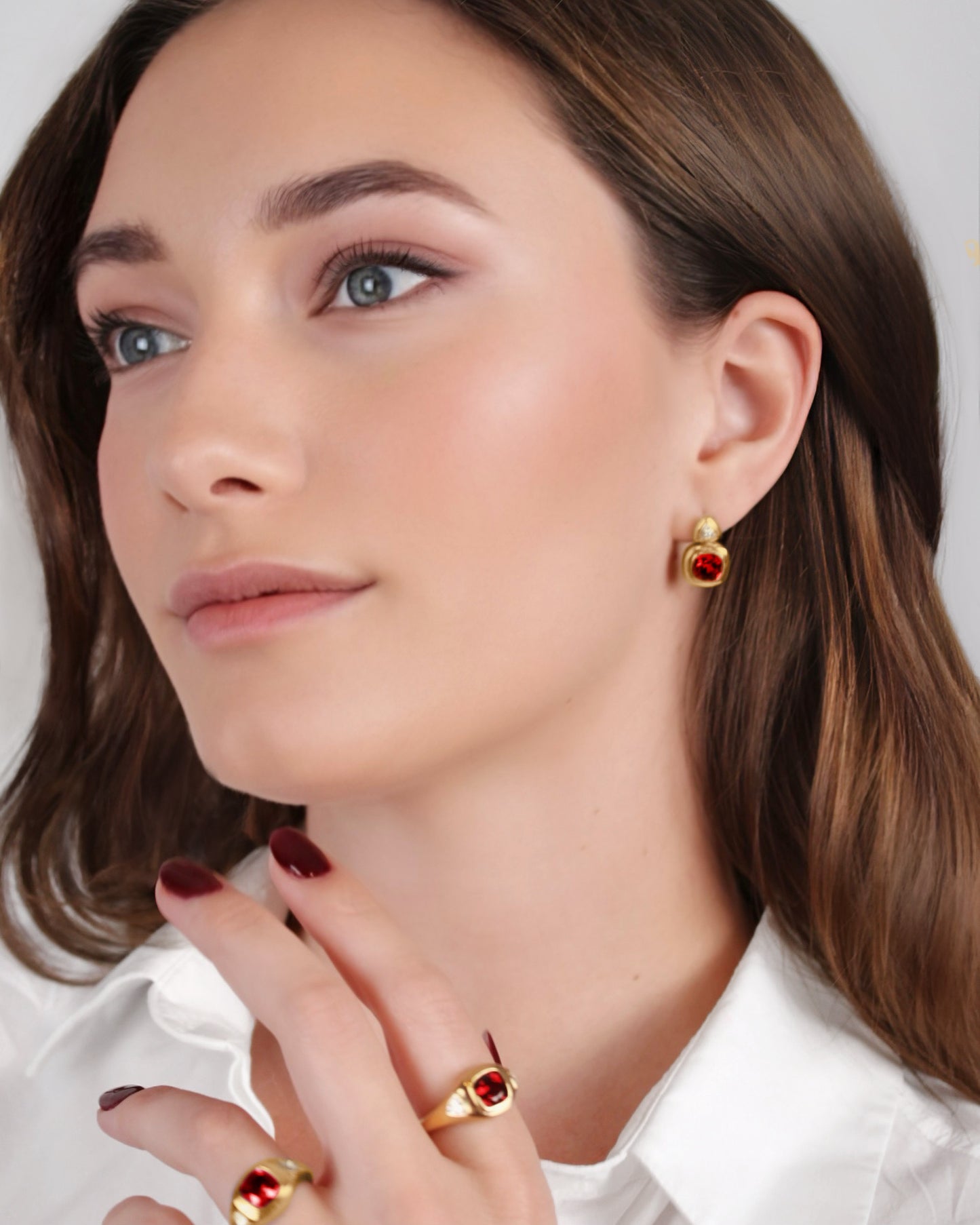 Puff Drop Earrings in 18K Gold