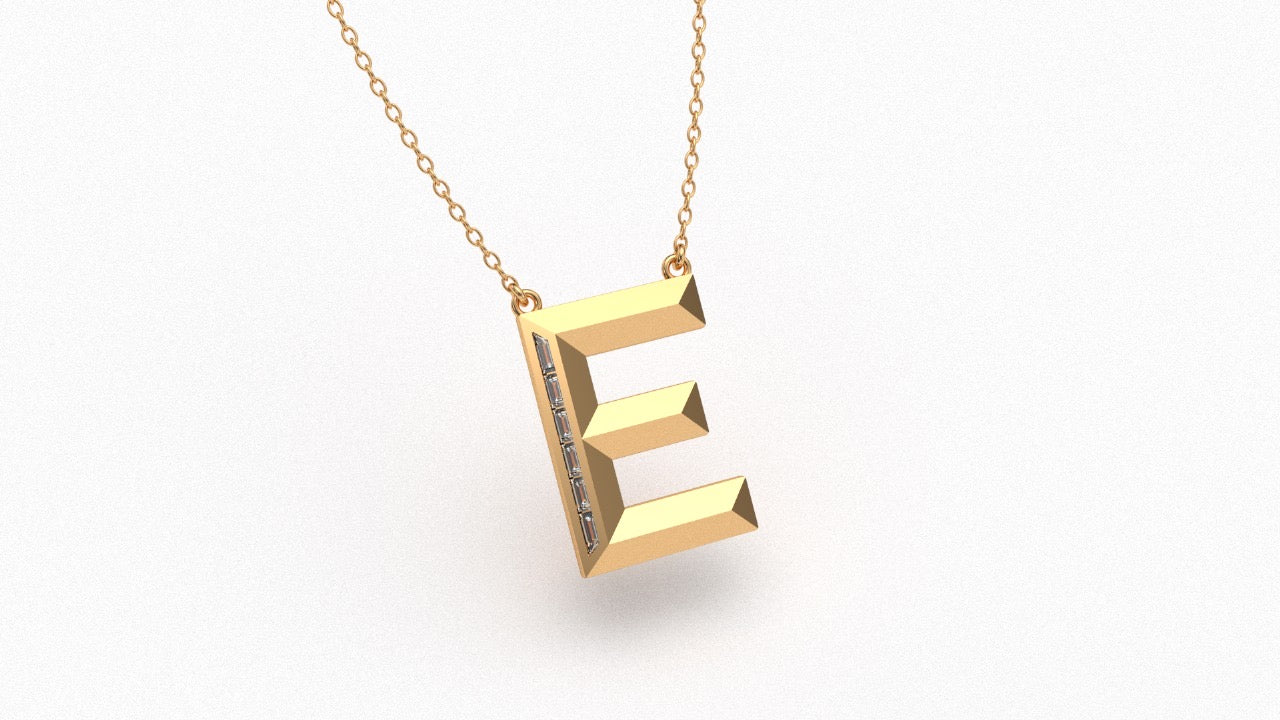 Diamond Initial Pendant in 18K Gold