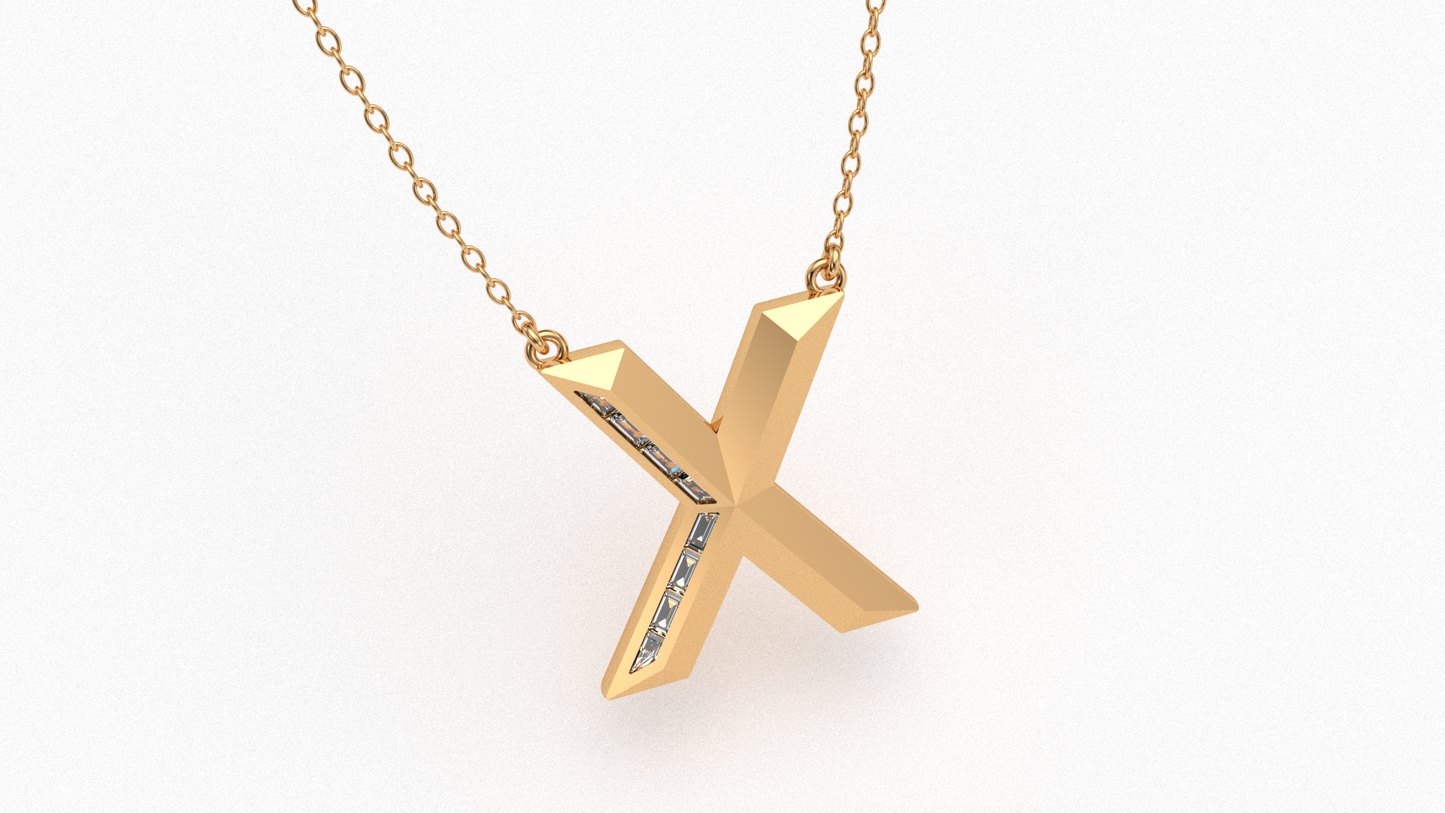 Diamond Initial Pendant in 18K Gold