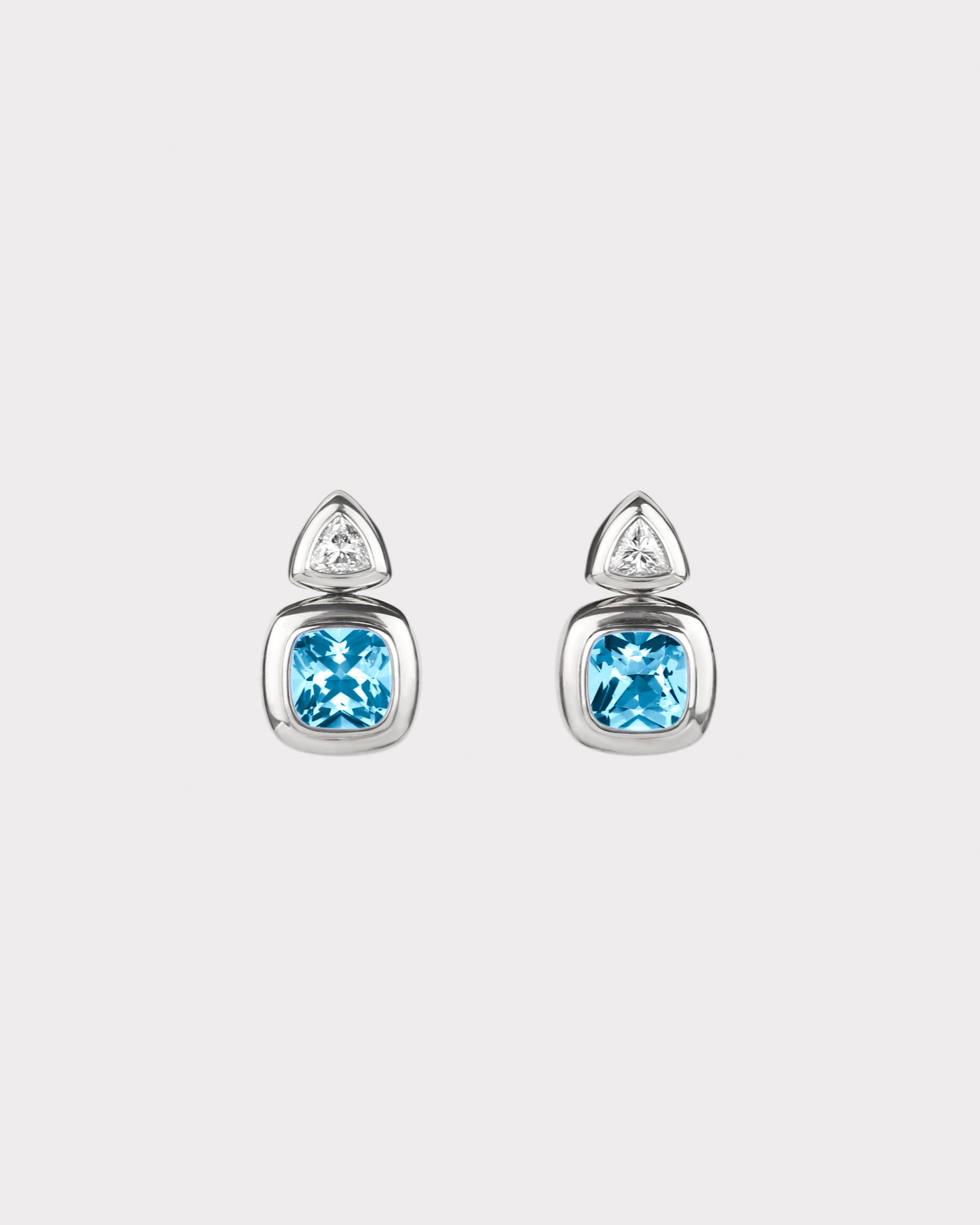 Puff Drop Earrings in Sterling Silver