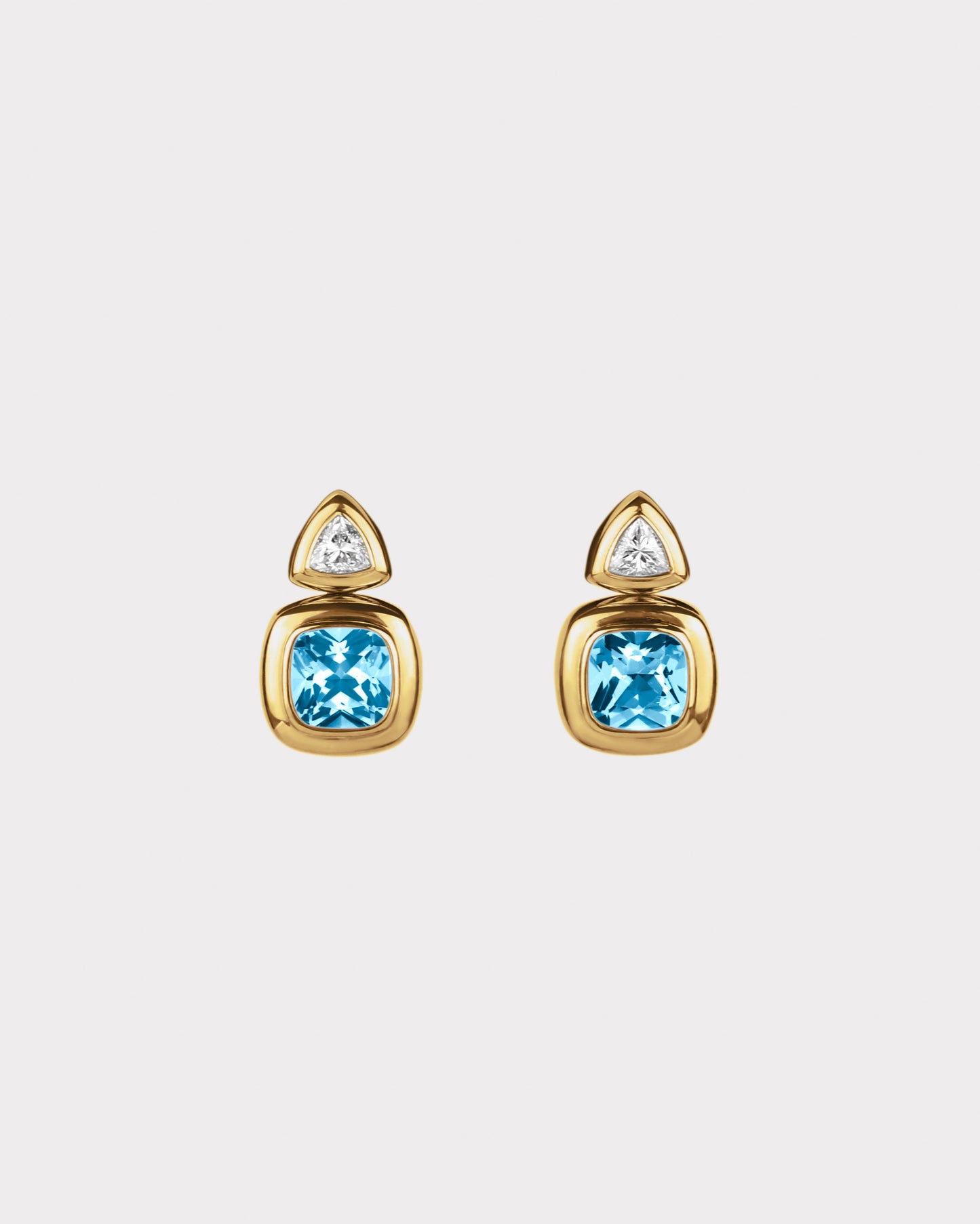Puff Drop Earrings in 18K Gold