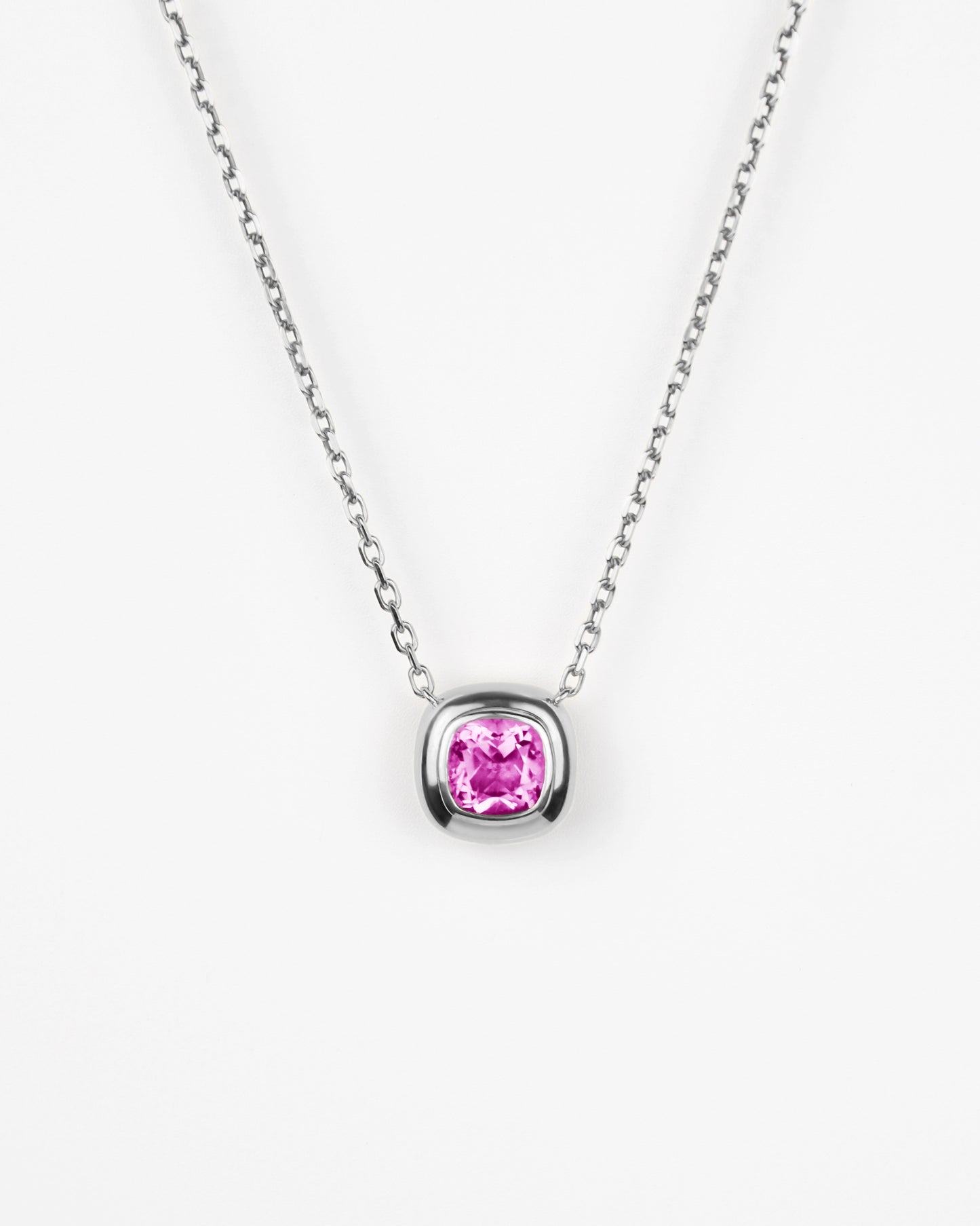 Large Puff Pendant in Sterling Silver