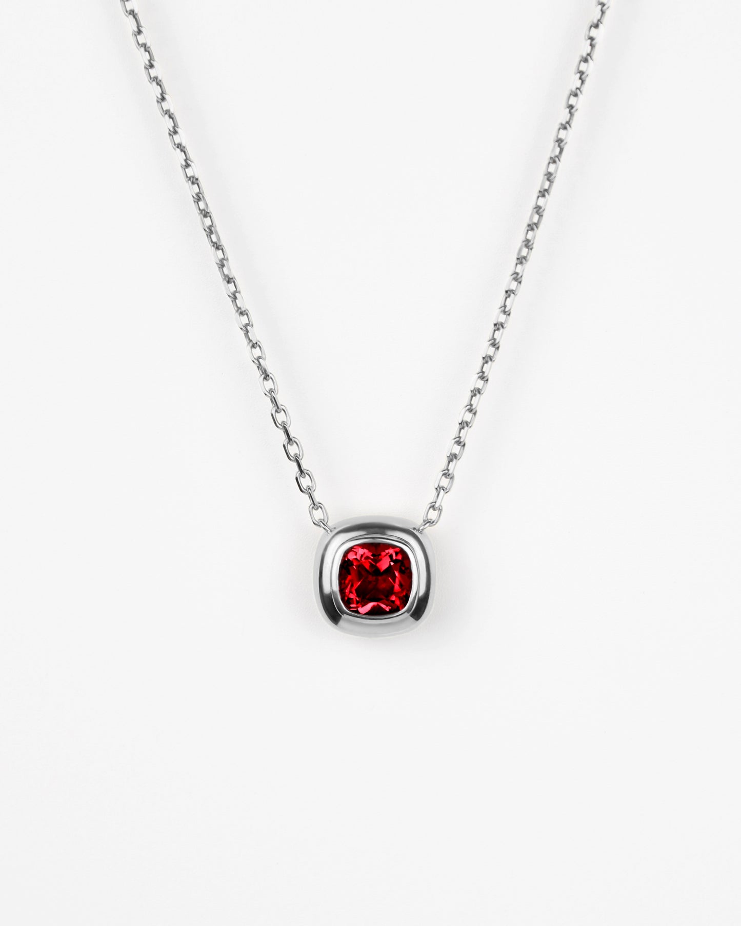 Large Puff Pendant in Sterling Silver
