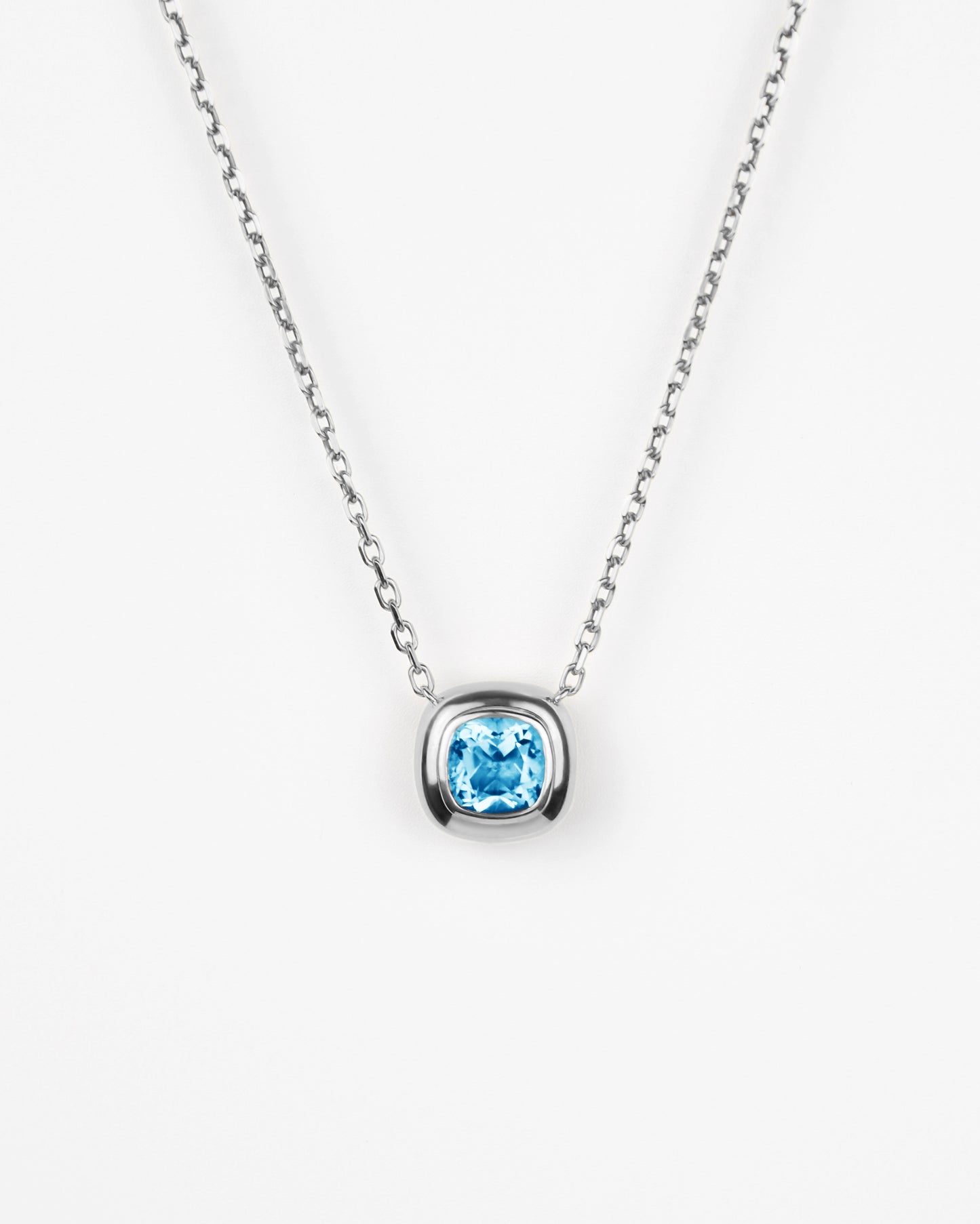 Large Puff Pendant in Sterling Silver