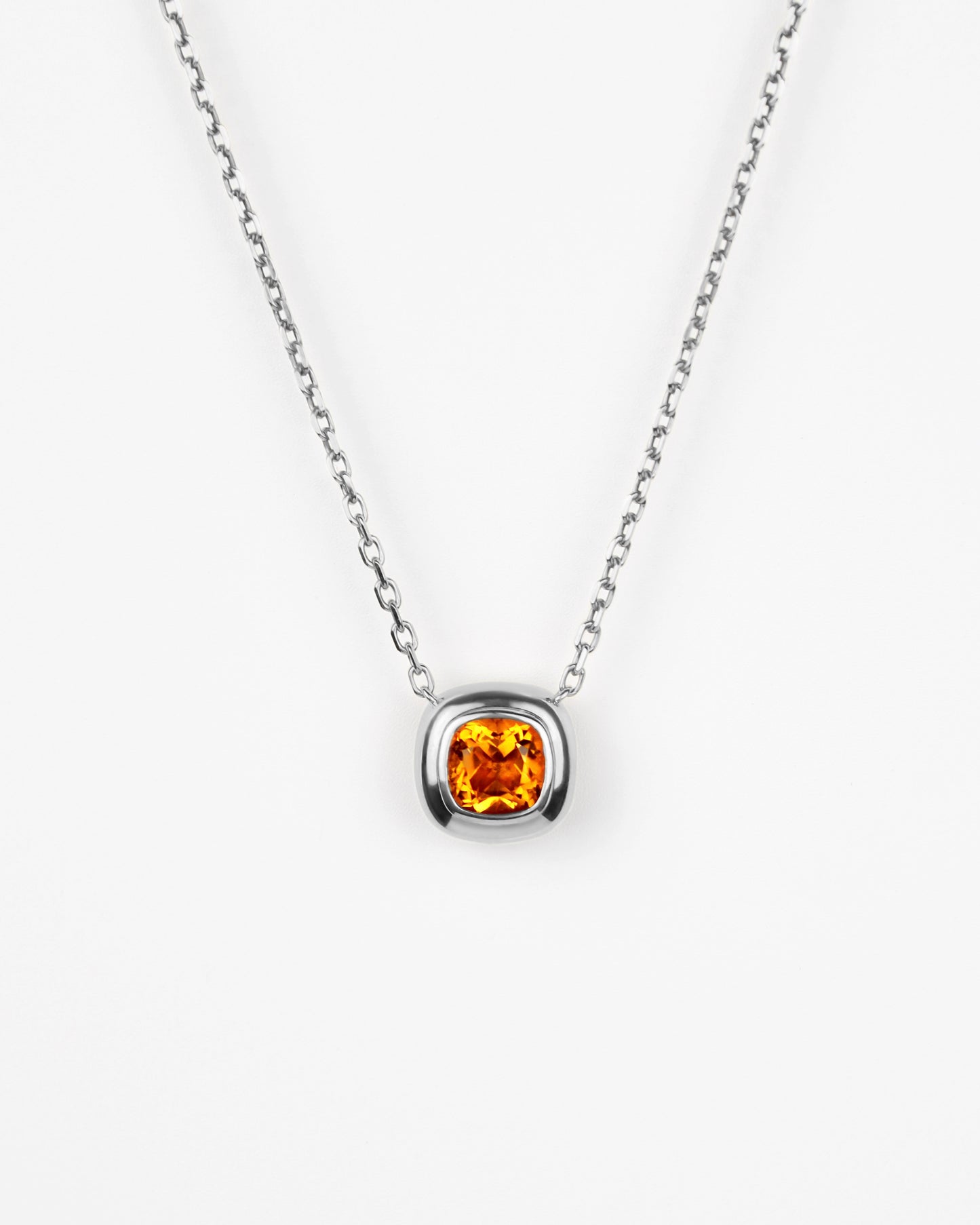 Large Puff Pendant in Sterling Silver