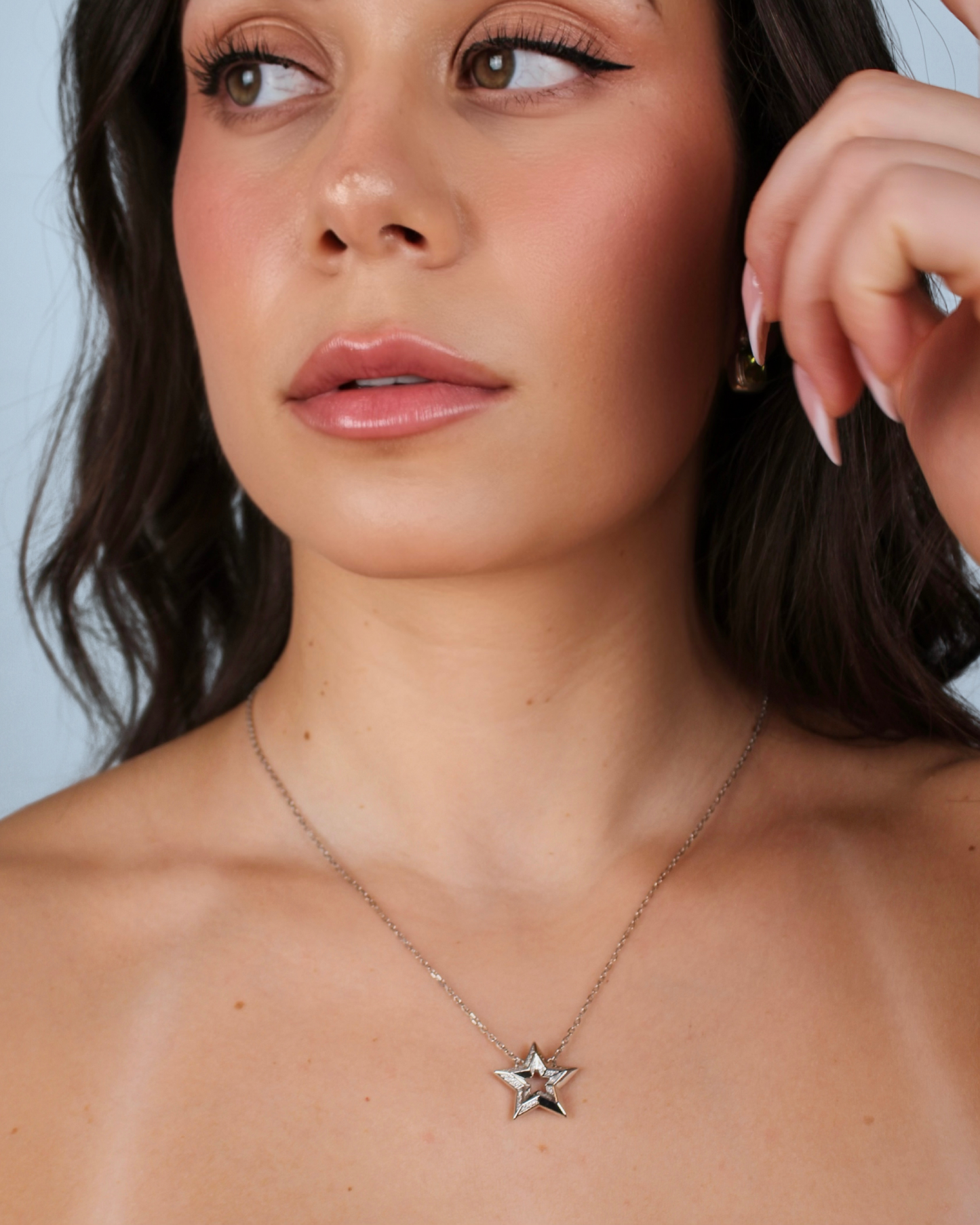 Lucky Star Diamond Pendant in Sterling Silver