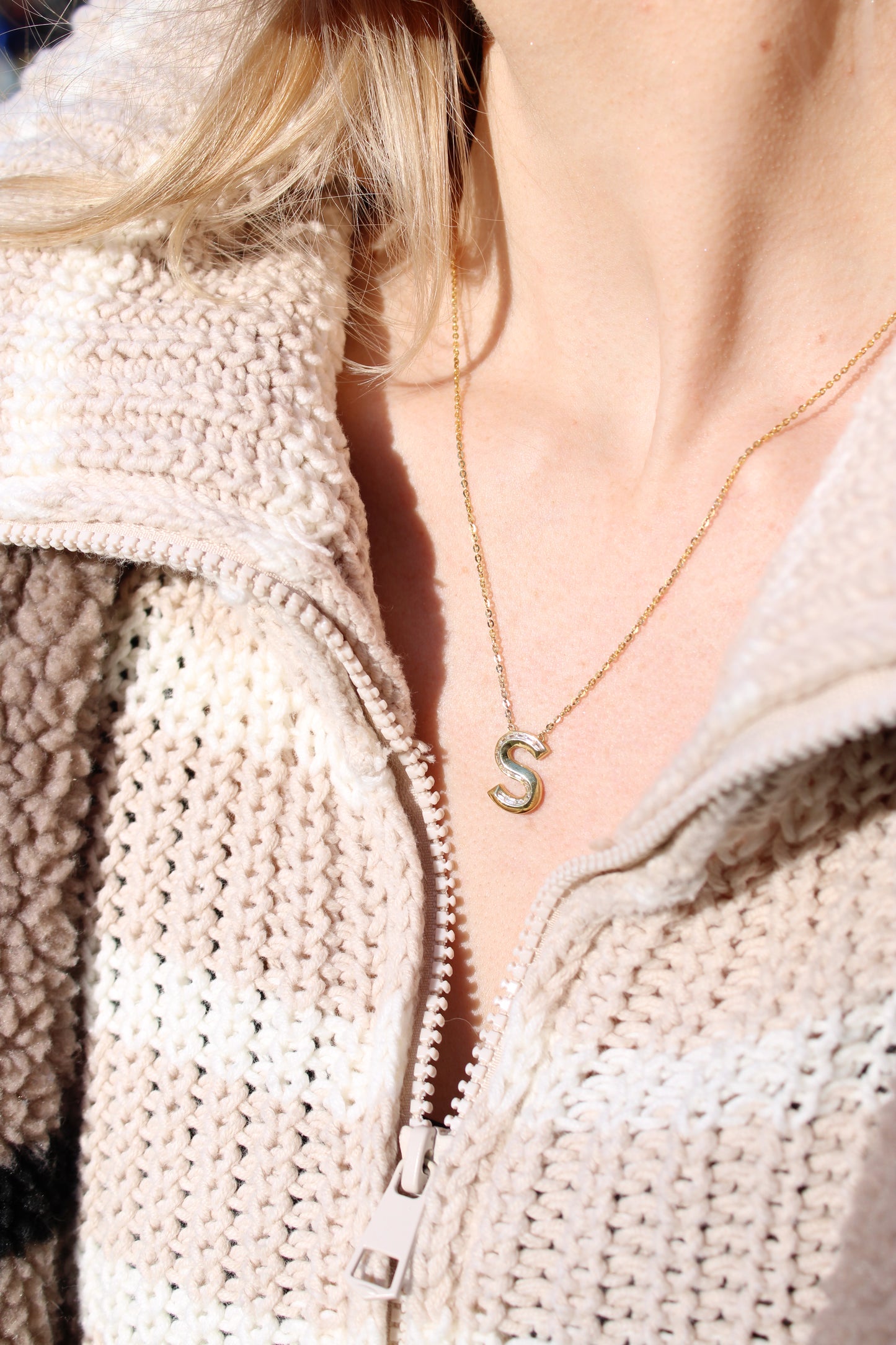 Diamond Initial Pendant in 18K Gold