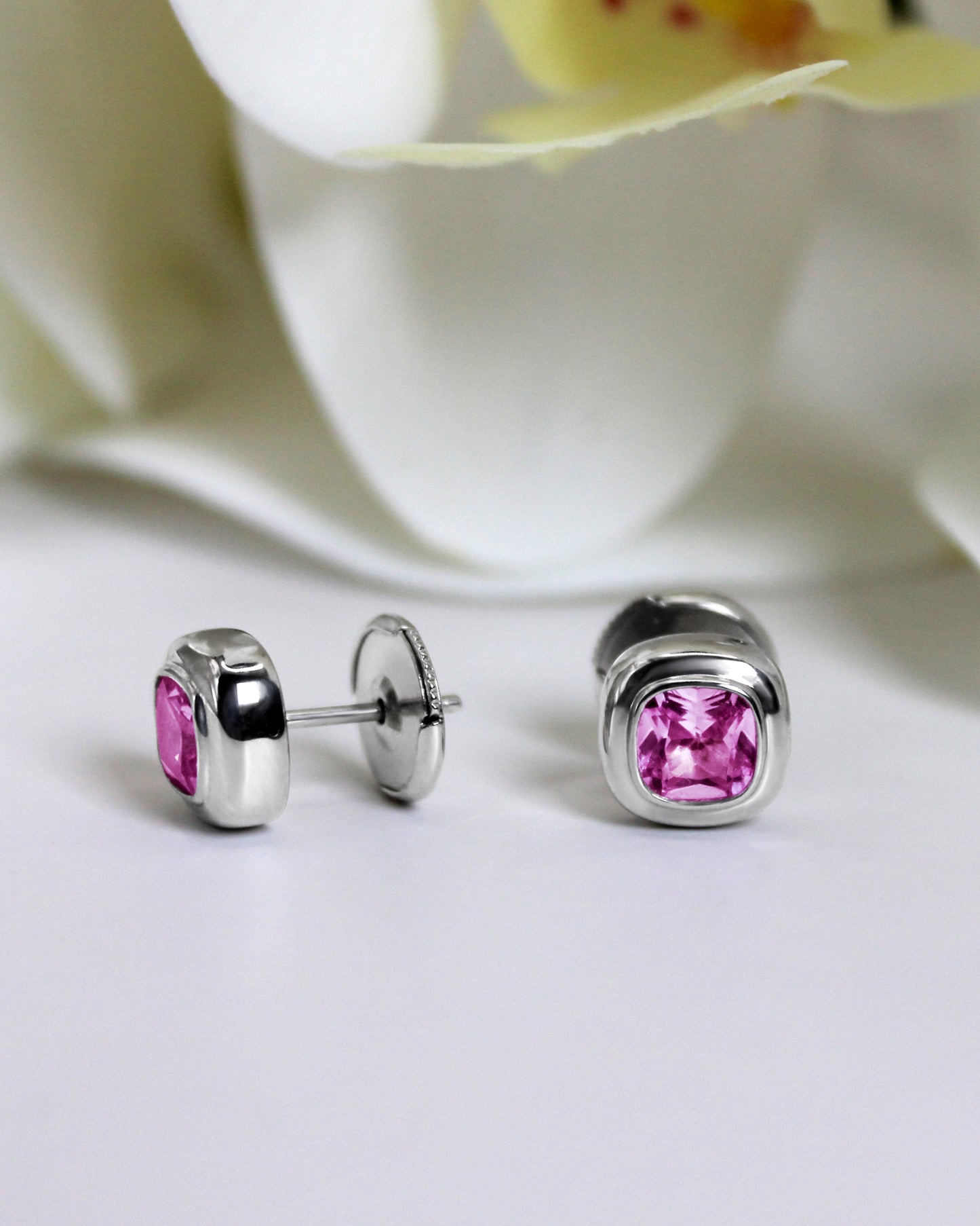 Puff Stud Earrings in Sterling Silver