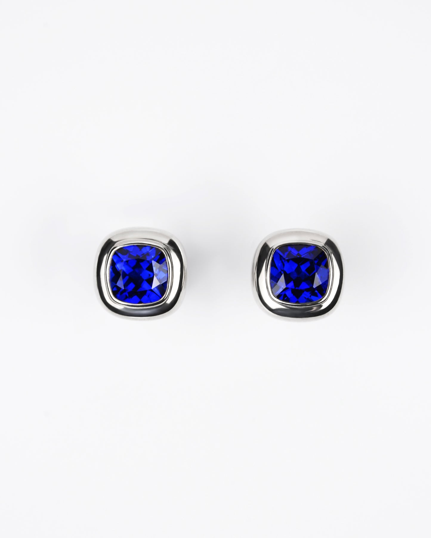 Large Puff Stud Earrings in Sterling Silver