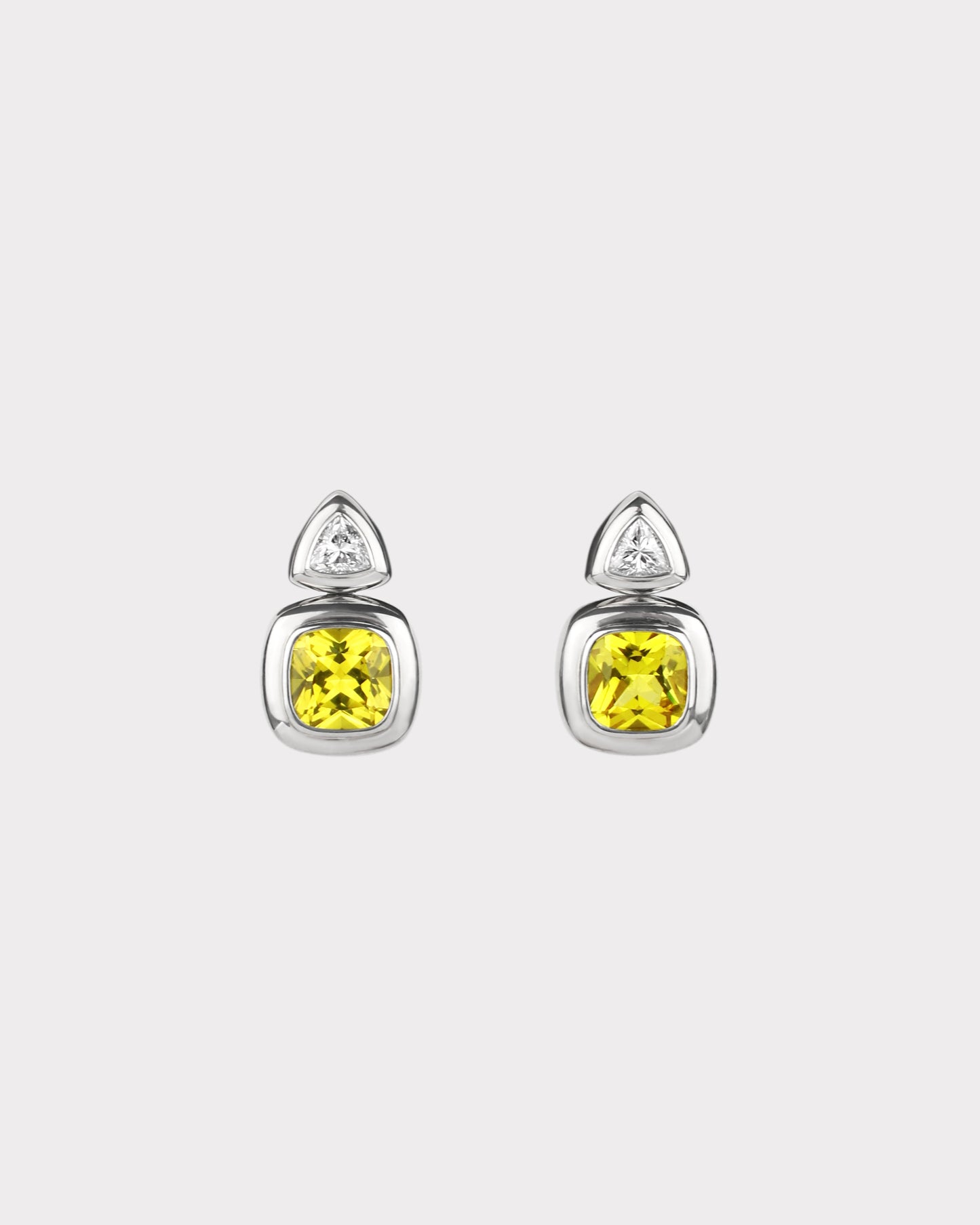 Puff Drop Earrings in Sterling Silver