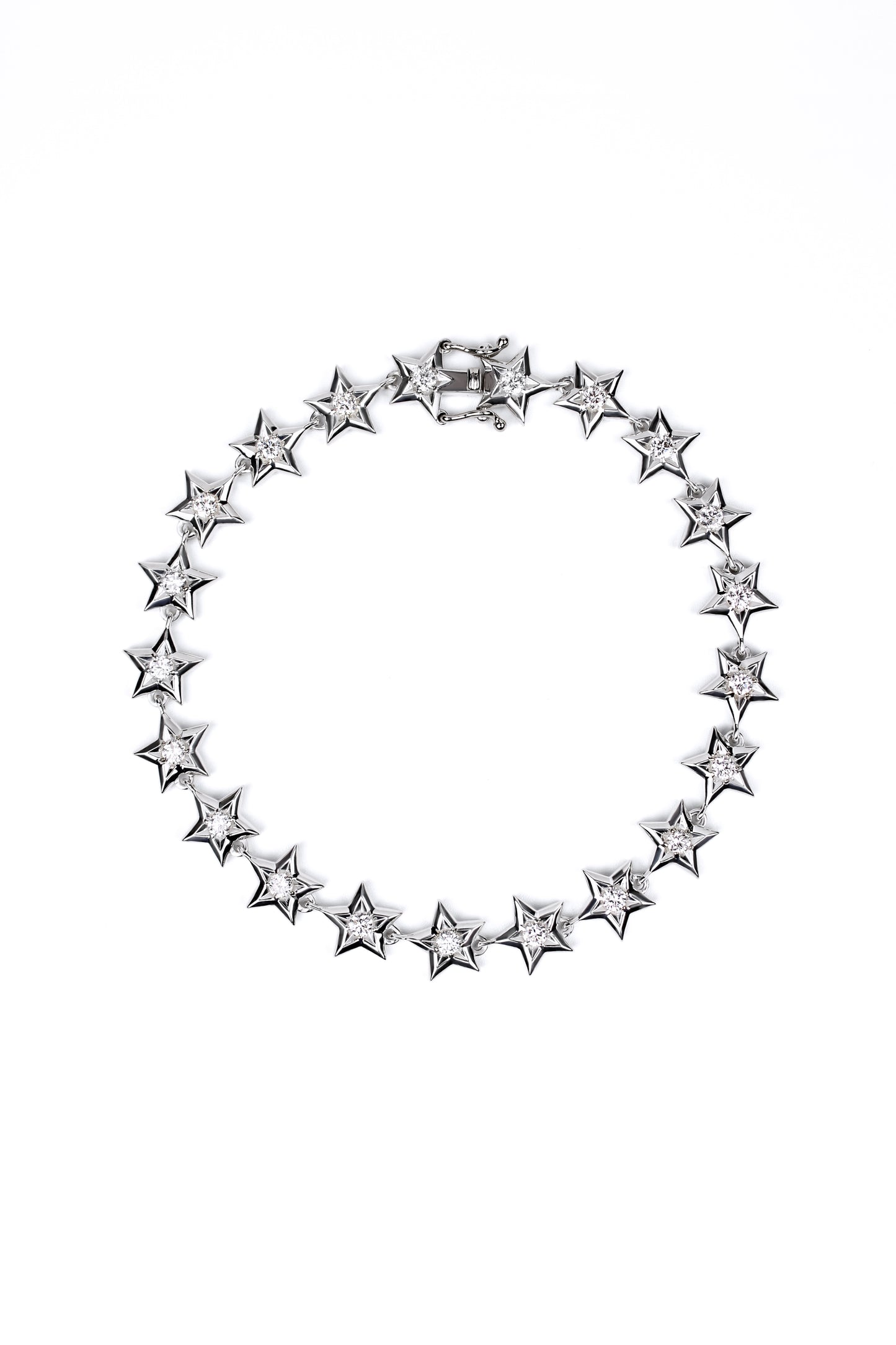 Diamond Star Link Bracelet in 18K Gold