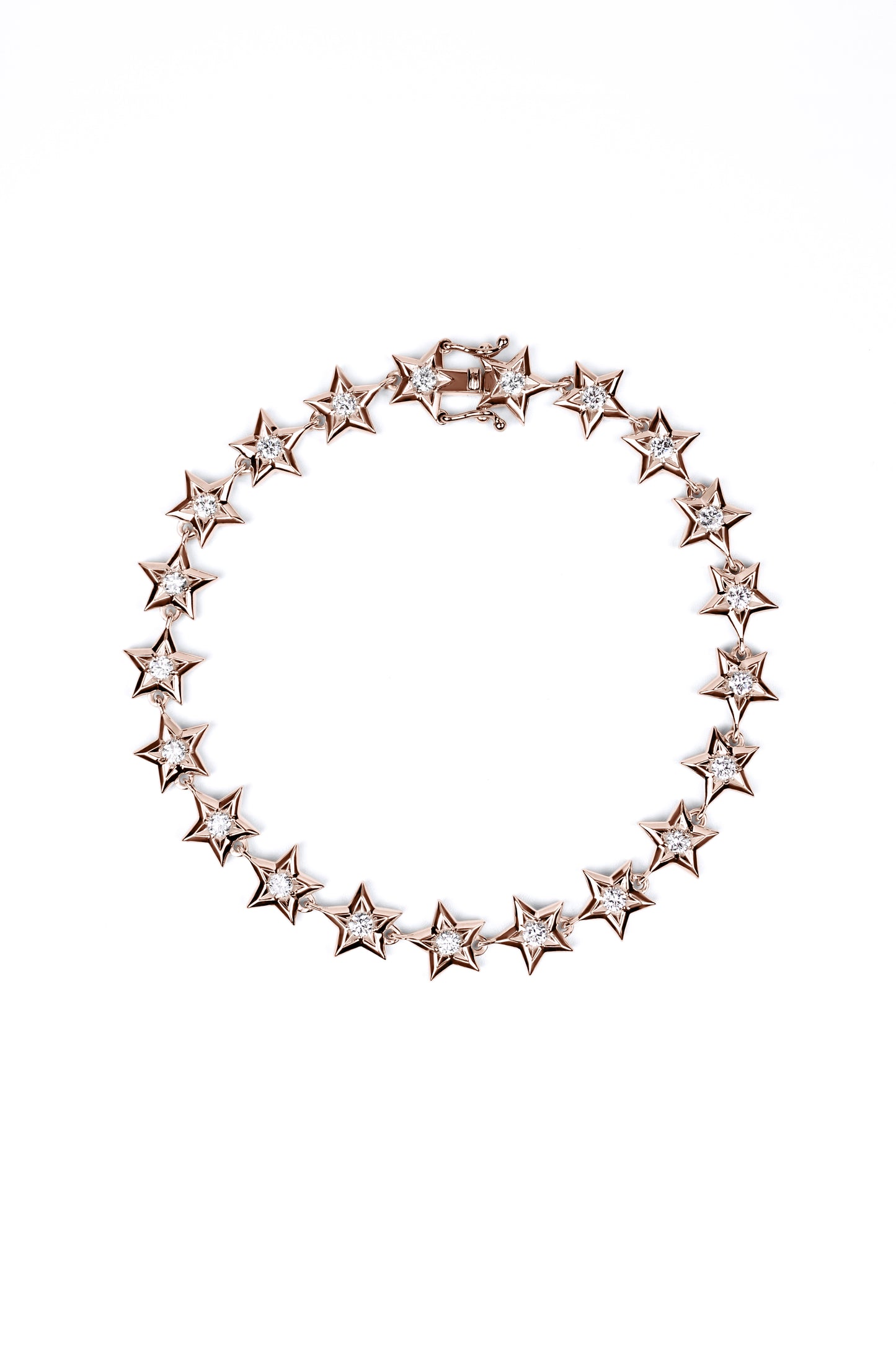 Diamond Star Link Bracelet in 18K Gold