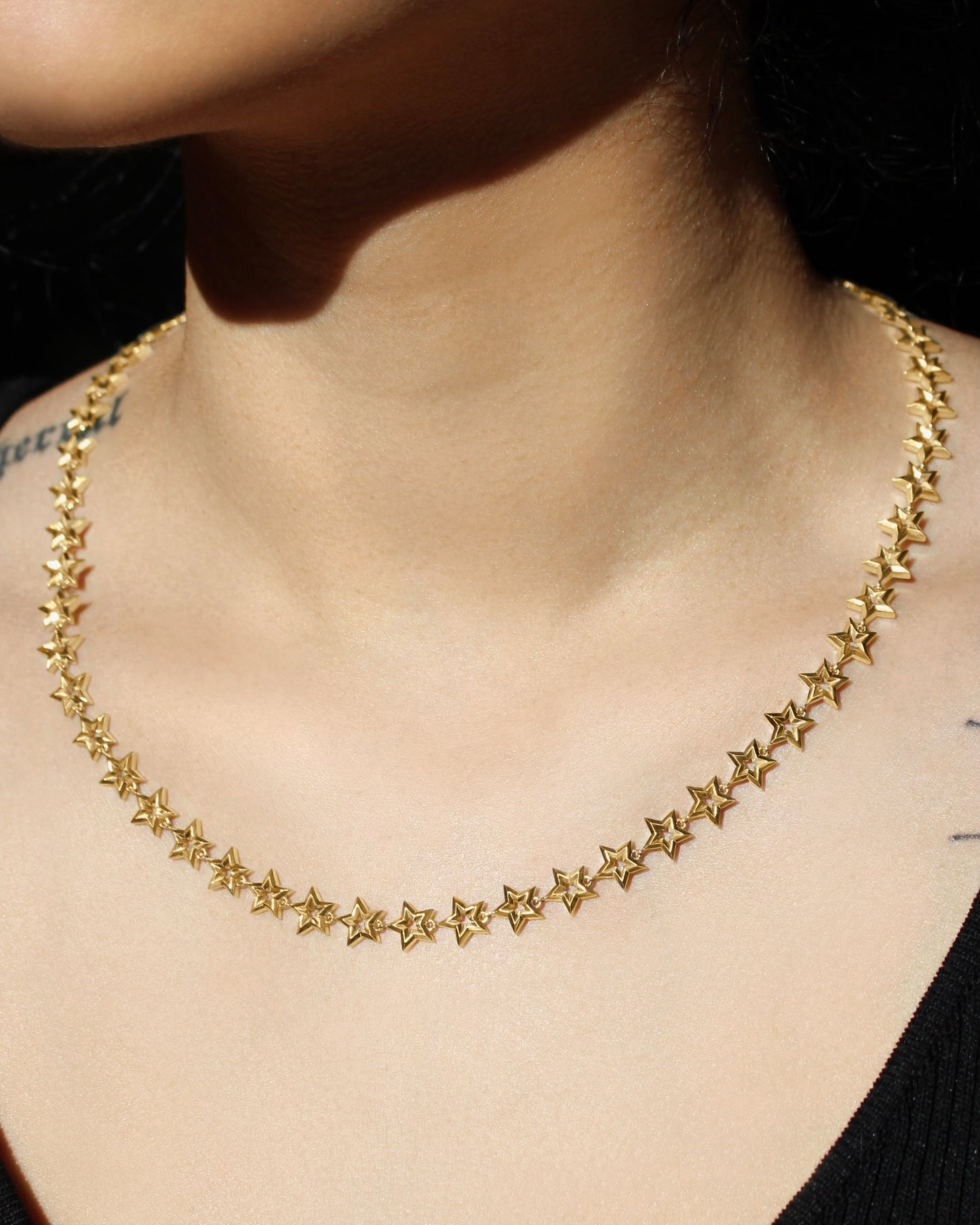 Star Link Necklace in 18K Gold