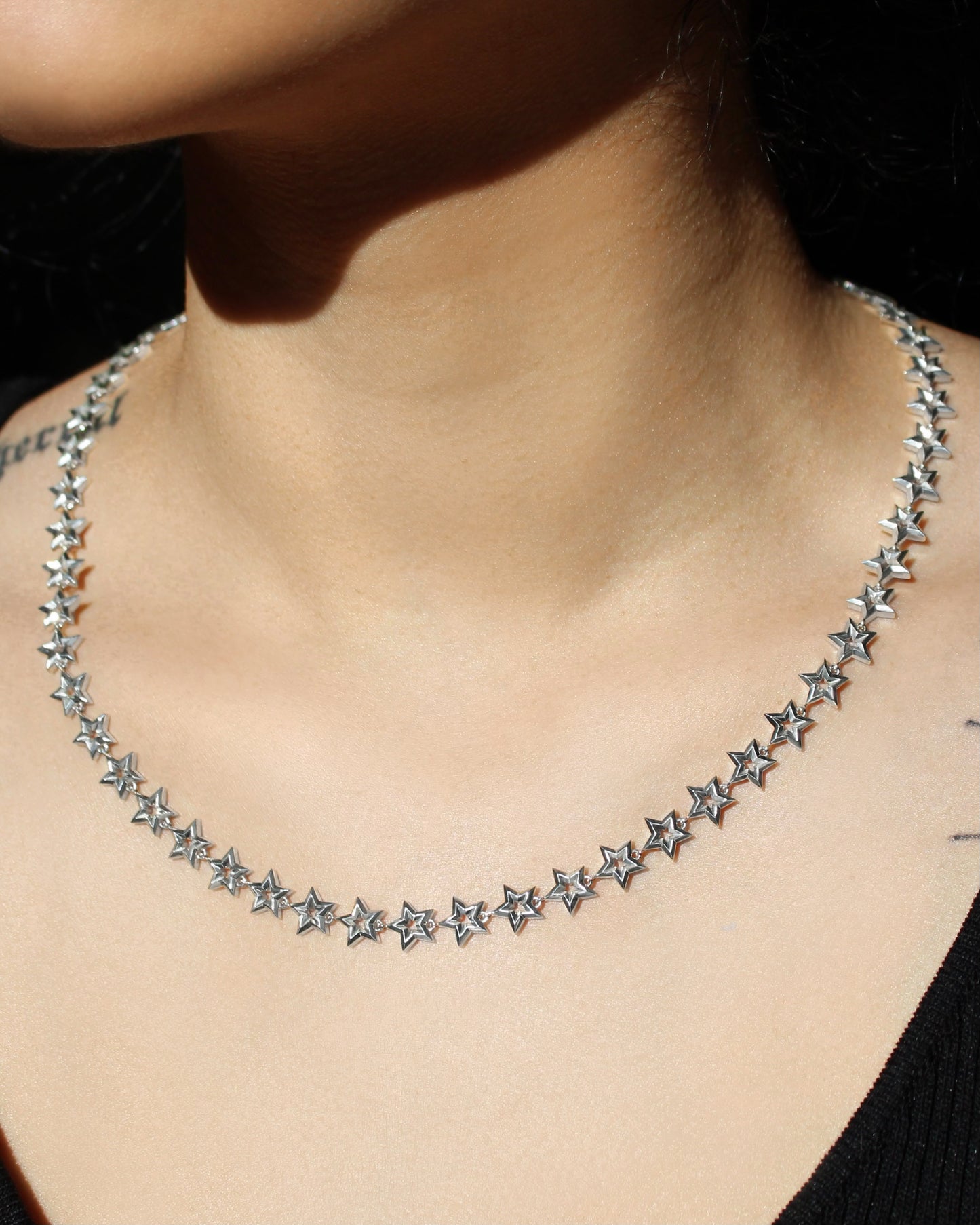 Star Link Necklace in Sterling Silver