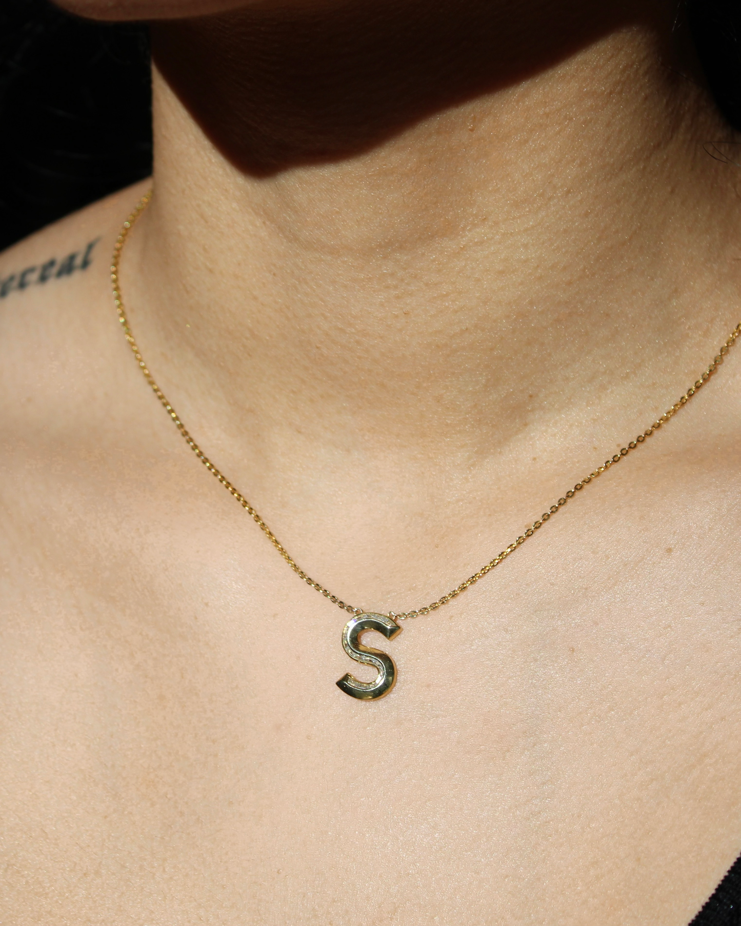 Diamond Initial Pendant in 18K Gold