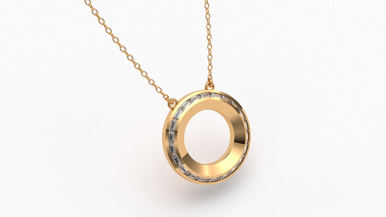 Diamond Initial Pendant in 18K Gold