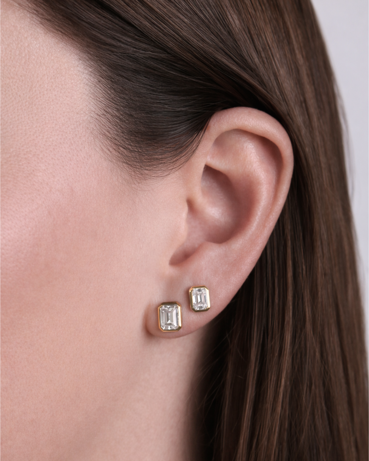 Brix Stud Earrings in 18K Gold