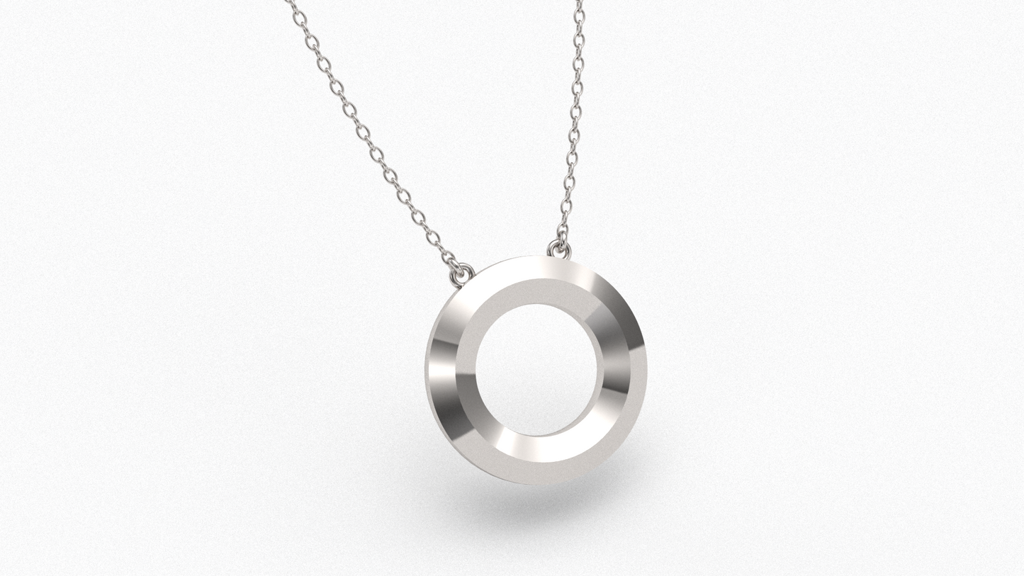 Knife Edge Initial Pendant in Sterling Silver