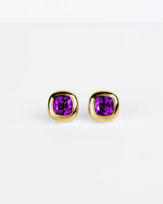 Large Puff Stud Earrings in 18K Gold