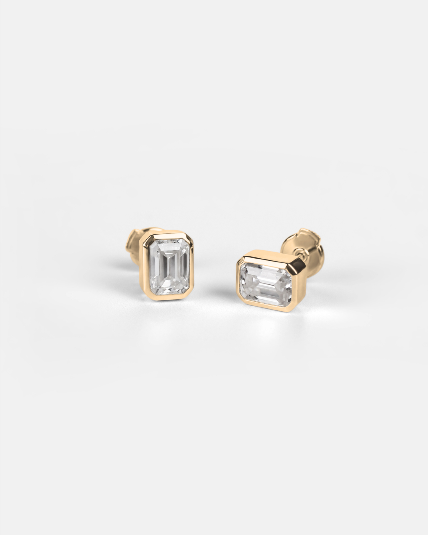 Brix Stud Earrings in 18K Gold