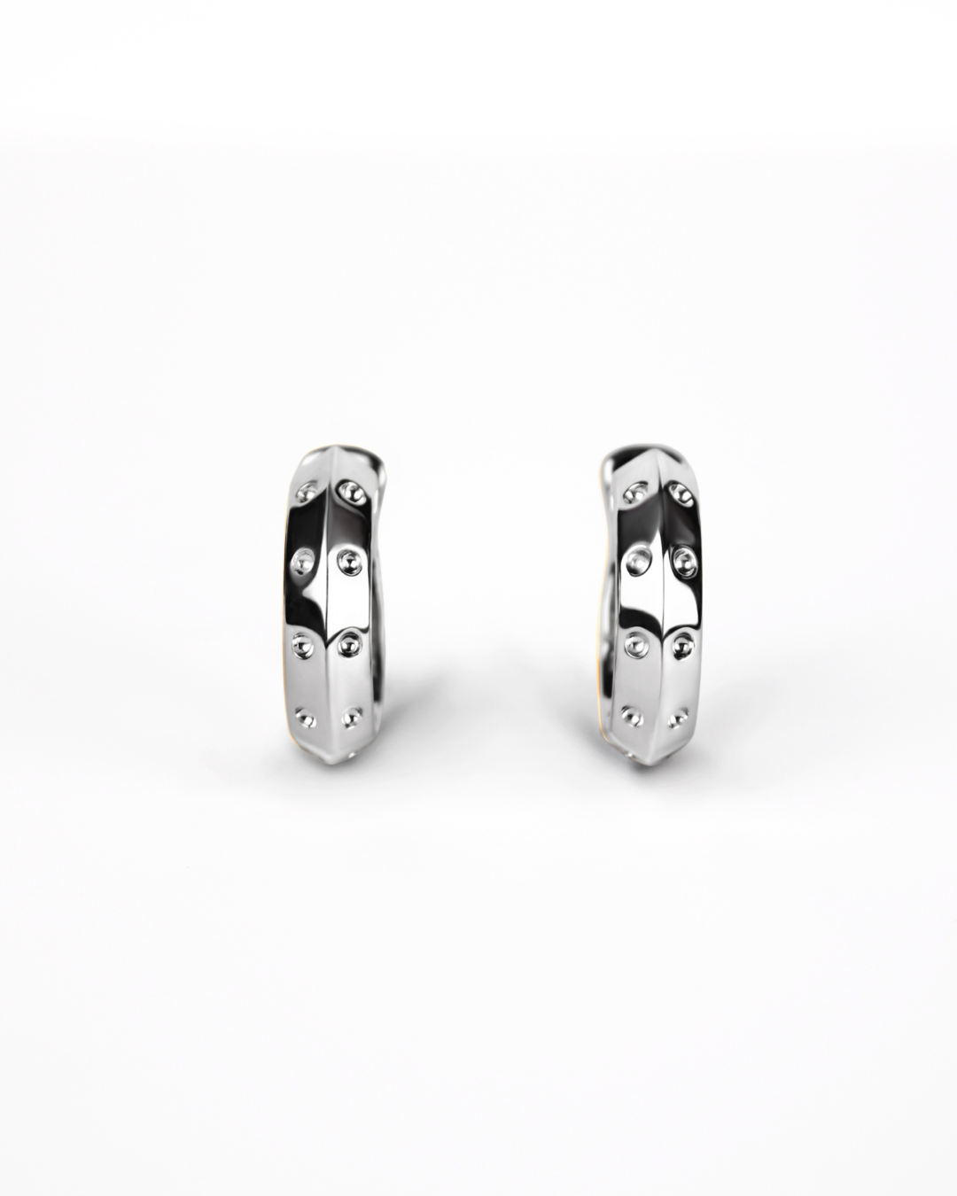 Rivet Hoop Earrings in 18K Gold