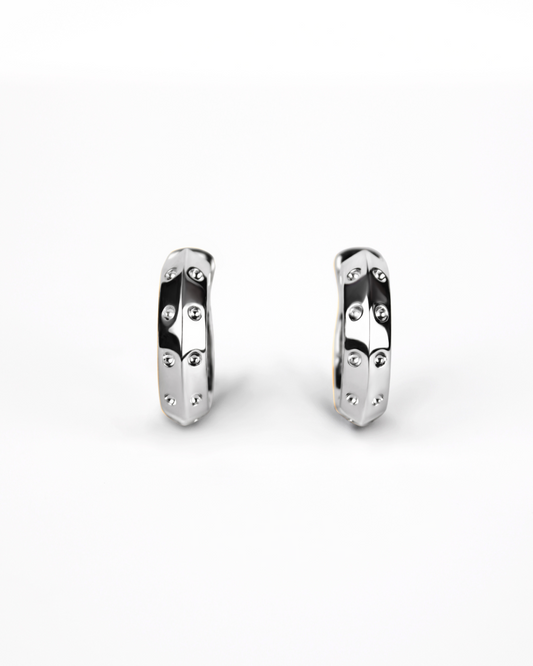 Rivet Hoop Earrings in Sterling Silver