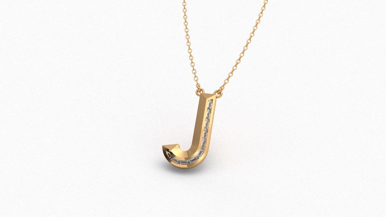 Diamond Initial Pendant in 18K Yellow Gold