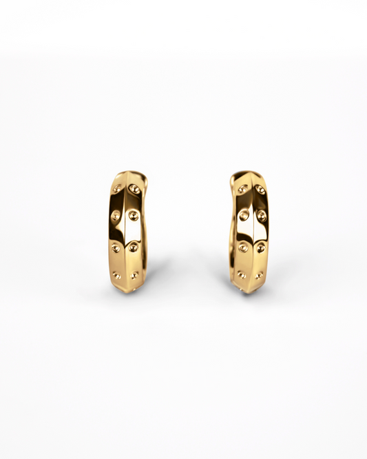 Rivet Hoop Earrings in 18K Gold