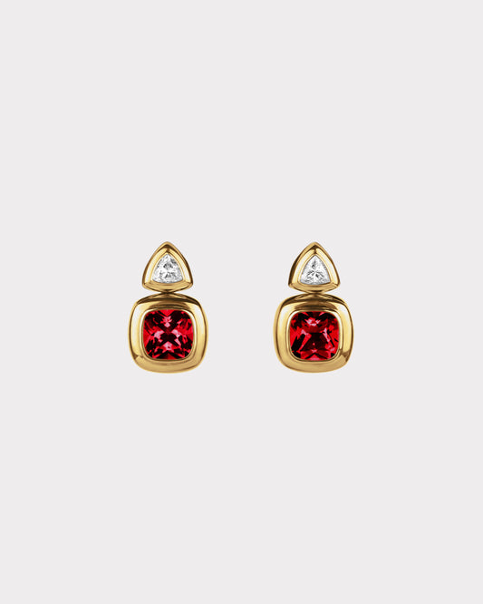 Puff Drop Earrings in 18K Gold