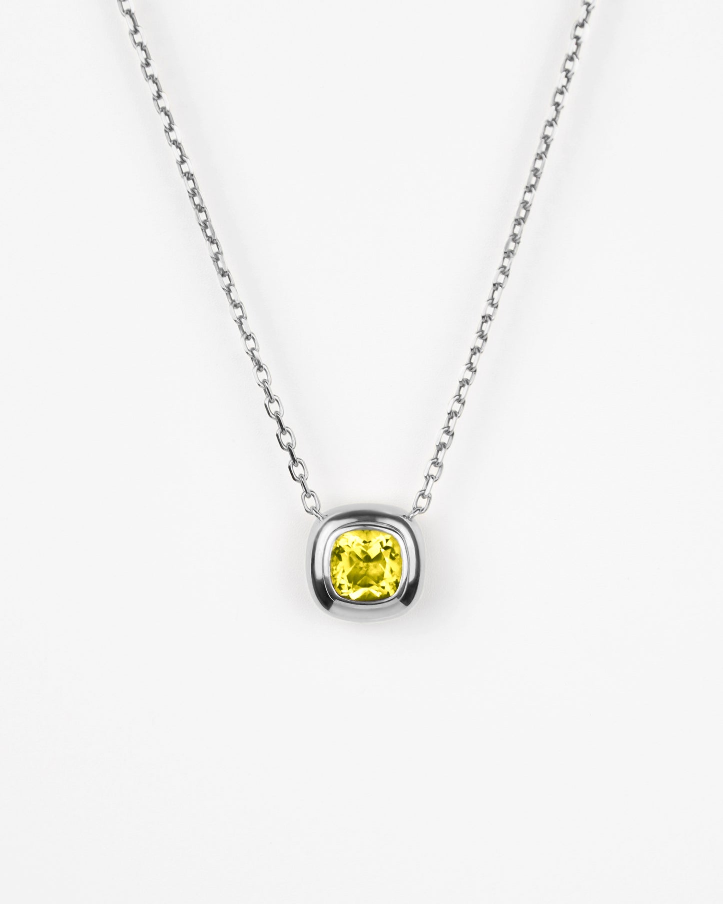 Large Puff Pendant in Sterling Silver