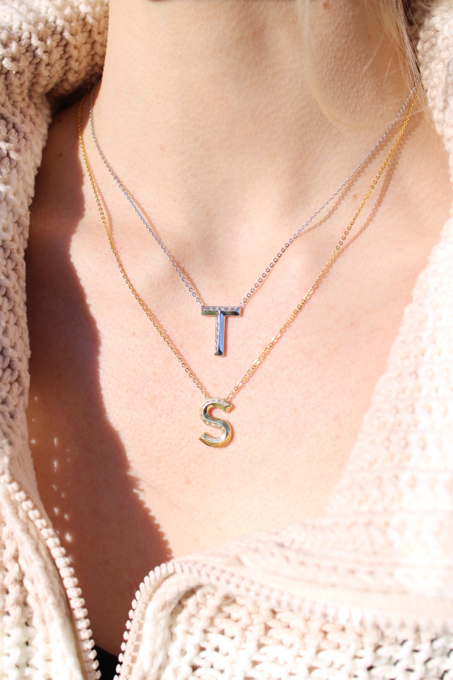 Diamond Initial Pendant in 18K Gold