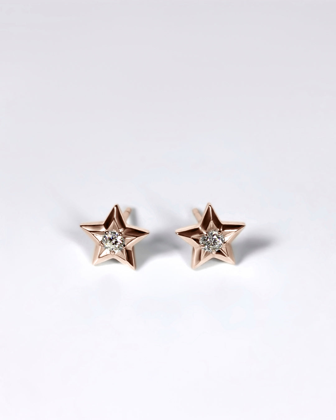 Diamond Star Stud Earrings in 18K Gold
