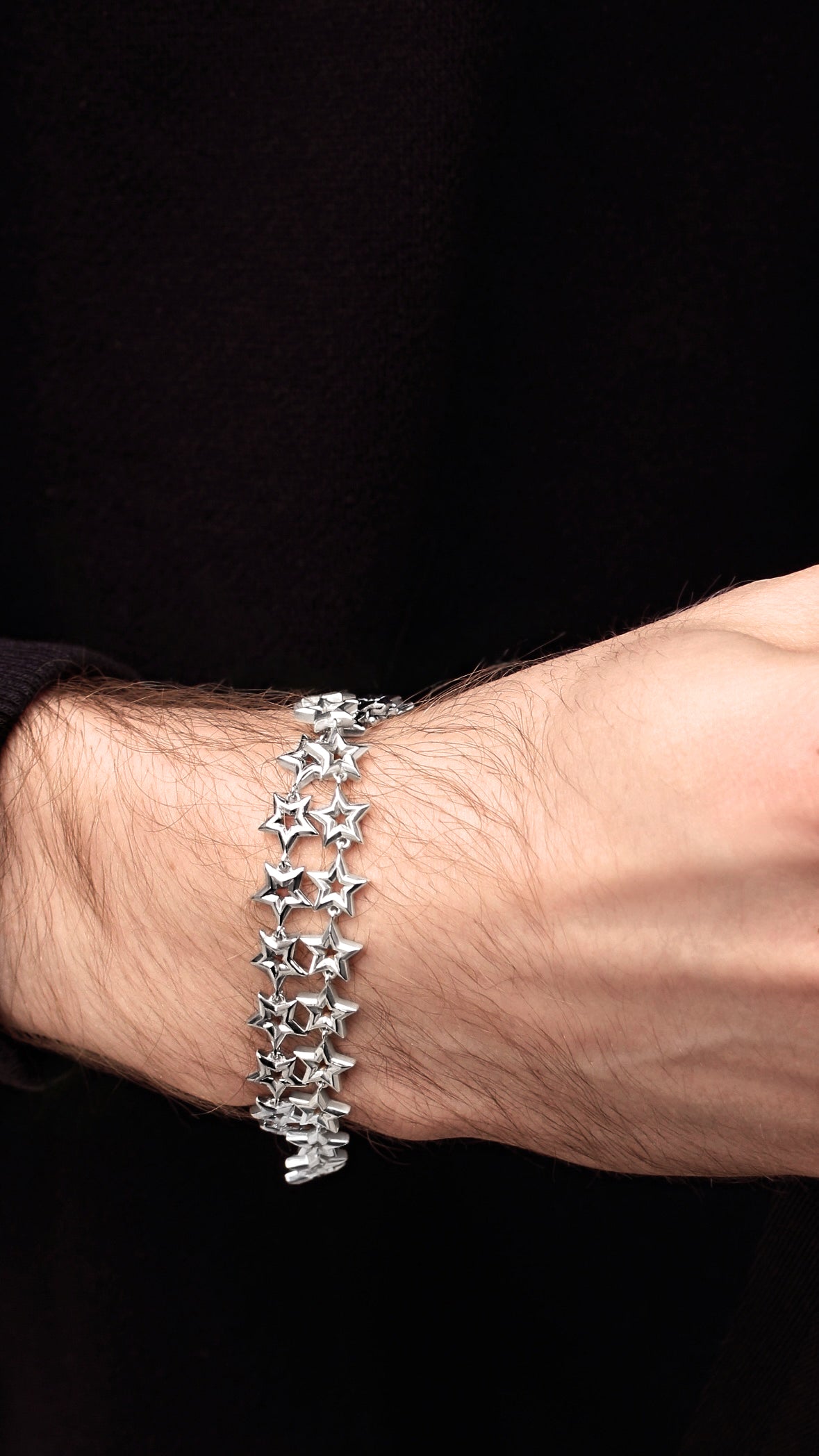 Star Link Bracelet in Sterling Silver