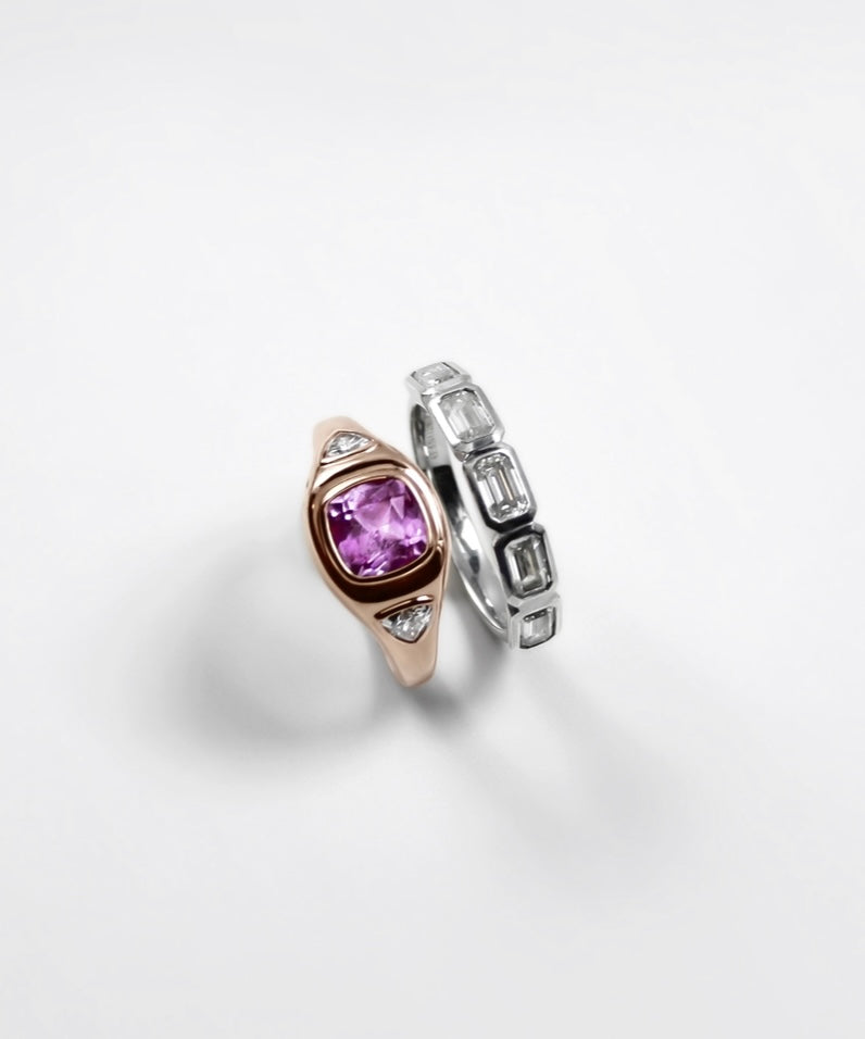 Diamond Brix Ring in Sterling Silver