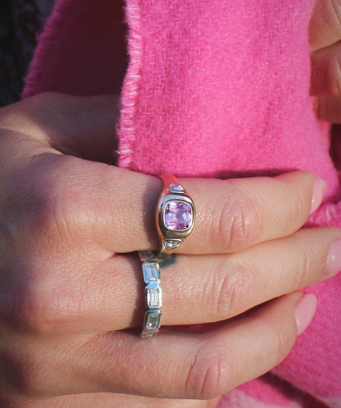 Diamond Brix Ring in Sterling Silver