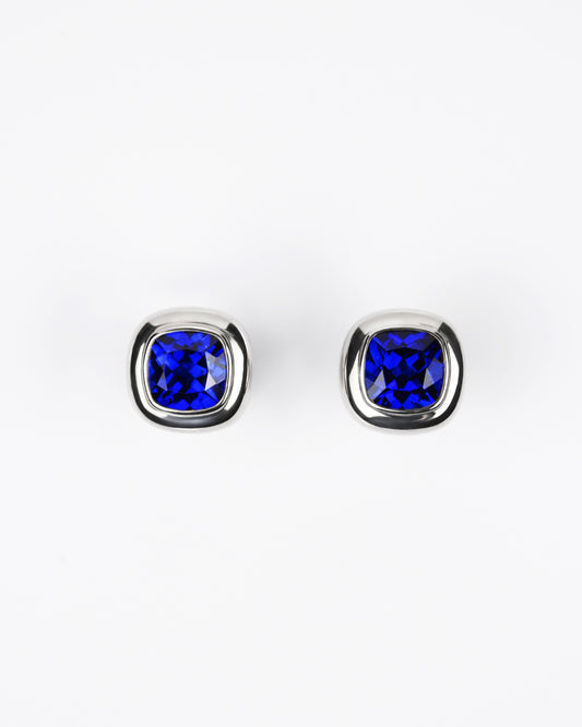 Large Puff Stud Earrings in Sterling Silver