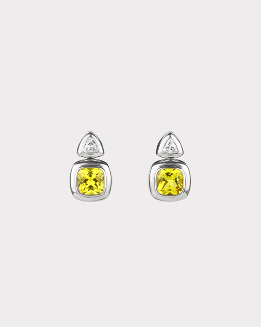 Puff Drop Earrings in Sterling Silver