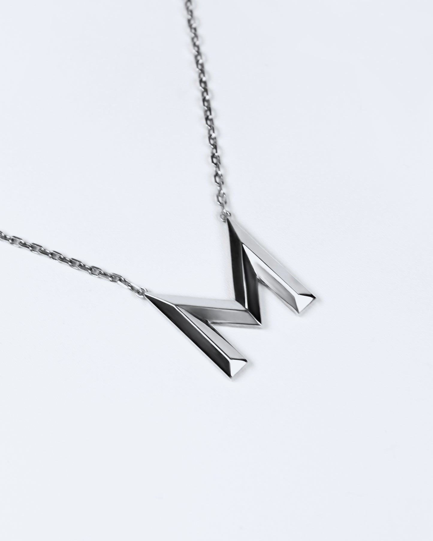 Knife Edge Initial Pendant in Sterling Silver