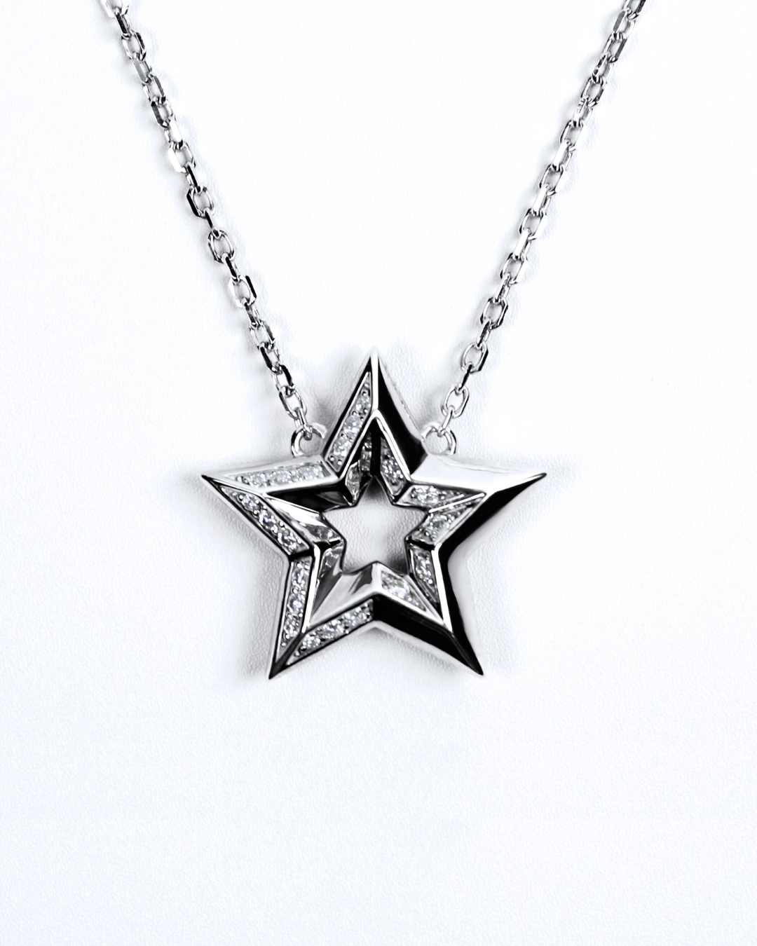 Lucky Star Diamond Pendant in Sterling Silver