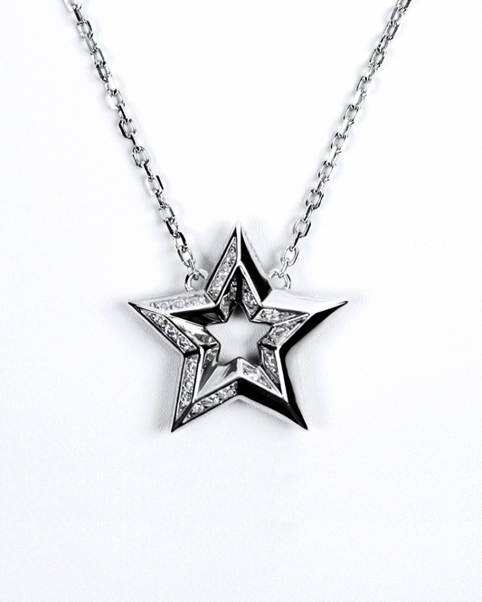 Lucky Star Diamond Pendant in Sterling Silver