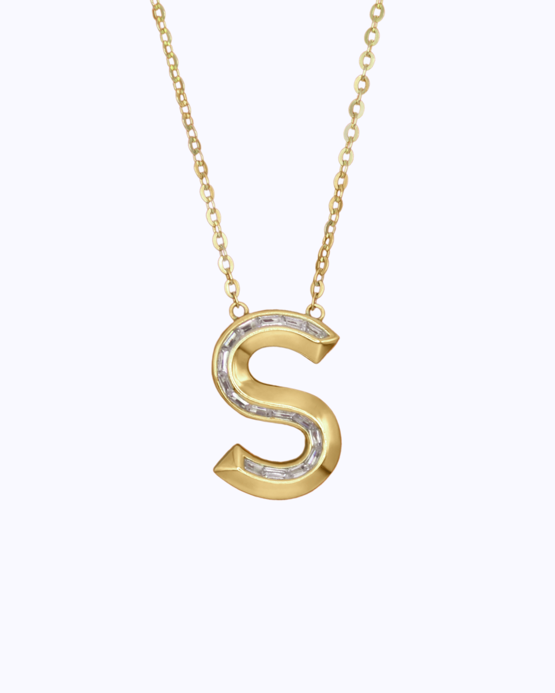 Diamond Initial Pendant in 18K Gold
