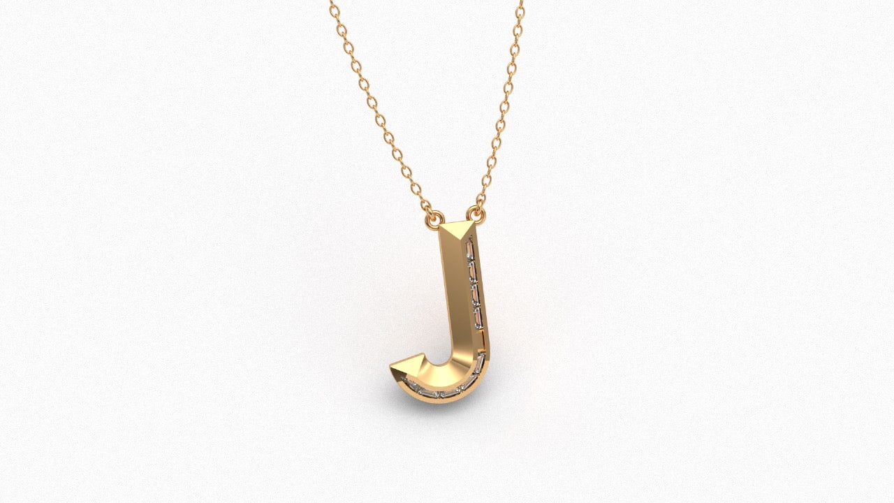 Diamond Initial Pendant in 18K Yellow Gold